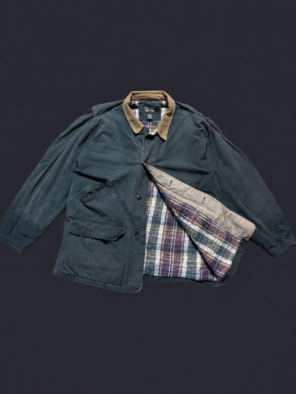 Stefano Man Green Plaid Lined Barn Chore Jacket Mens Large